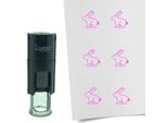 Timbro Combicraft Coniglietto Pasquale Rotondo Da 10 Mm - Inchiostro Rosa