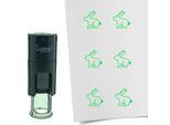 Timbro Combicraft Coniglietto Pasquale Rotondo Da 10 Mm - Inchiostro Verde