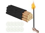 Jopassy Torce Da Giardino Alta Qualità Con Protezione Antigoccia Tempo Di Combustione Torce Di Cera Torce Di Alta Qualità Con Protezione Antigoccia - Lunga Durata 45Min 42Cm 150X