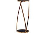Casa Padrino Tavolino Oro/Nero Ø 35 X H. 90 Cm - Tavolino Rotondo In Acciaio Inox Con Piano In Vetro Colorato - Mobili Soggiorno - Mobili