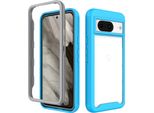 Custodia Google Pixel 8, Copertura Posteriore Trasparente Ibrida, Robusto Paraurti In Tpu, Custodia Antiurto Per Google Pixel 8 Blu