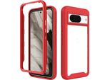 Custodia Google Pixel 8, Copertura Posteriore Trasparente Ibrida, Robusto Paraurti In Tpu, Custodia Antiurto Per Google Pixel 8 Rosso