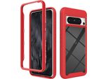 Custodia Google Pixel 8 Pro, Copertura Posteriore Trasparente Ibrida, Robusto Paraurti In Tpu, Custodia Antiurto Per Google Pixel 8 Pro Rosso