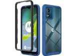 Custodia Moto E13, Copertura Posteriore Trasparente Ibrida, Robusto Paraurti In Tpu, Custodia Antiurto Per Motorola Moto E13 Blu Navy