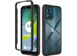 Moto E13 Case, Hybrid Transparent Back Cover, Rugged Tpu Bumper, Custodia Antiurto Per Motorola Moto E13 Nero