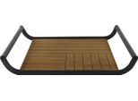 Vassoio Da Portata Classico Con Maniglie - Metallo / Legno - Circa 34 X 25 Cm