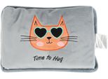 Biggdesign Borsa Dell'acqua Calda Elettrica Con Copertura Morbida, Borsa Dell'acqua Calda Ricaricabile Per Alleviare Il Dolore, Ideale Per I Crampi Mestruali, Impermeabile, Controllo Intelligente Della Temperatura, Huggy Cat