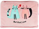 Biggdesign Borsa Dell'acqua Calda Elettrica Con Copertura Morbida, Borsa Dell'acqua Calda Ricaricabile Per Alleviare Il Dolore, Ideale Per I Crampi Mestruali, Impermeabile, Controllo Intelligente Della Temperatura, Love Cat