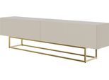Selsey Veldio - Mobile Tv, Grigio-Beige Taupe Con Struttura In Metallo Dorato, 175 Cm