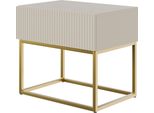 Selsey Veldio - Comodino Con Cassetto, Grigio Beige Tortora Con Struttura In Metallo Dorato, 50 Cm