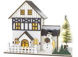 Retlux, Decorazione Natalizia Con Pupazzo Di Neve Rxl 465, Legno, Ww, 7 Led, 2 X LR44