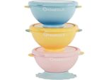 Set Di 3 Ciotole Con Coperchi E 1 Ventosa Colori Divertenti