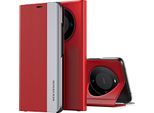 Custodia Huawei Mate 60 Pro, Custodia Flip Stand Magnetica In Finto Cuoio Per Huawei Mate 60 Pro Rosso