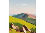 Henry Rivers - Stampa Su Tela "Peak District"" PM7068 (50 Cm X 40 Cm) (Verde/Marrone/Blu)"