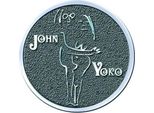 John Lennon - Distintivo "John & Yoko"" - Metallo, Cromo RO8684 (Taglia Unica) (Grigio/Bianco)"
