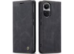 Custodia Oppo Reno10, Custodia Retrò In Finto Cuoio Con Funzione Stand Per Oppo Reno10 / Reno10 Pro Nero