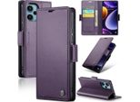 Xiaomi Poco F5 Case, Rfid Blocking Card, Advanced Flip Custodia In Pelle Con Funzione Stand Per Xiaomi Poco F5 / Redmi Note12 Turbo 5G Viola