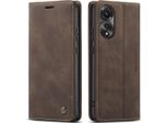 Custodia Oppo A78 4G, Custodia Retrò In Finto Cuoio Con Funzione Di Stand Cover Protettiva Per Oppo A78 4G Caffè