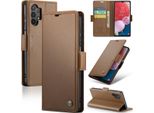 Custodia Galaxy A13, Custodia In Pelle Con Funzione Stand Per Samsung Galaxy A13 / A04S / A04 / M13 5G Marrone