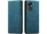 Custodia Oppo A78 4G, Custodia Retrò In Finto Cuoio Con Funzione Stand Per Oppo A78 4G Blu