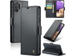 Galaxy A32 5G Case, Rfid Blocking Card, Advanced Flip Custodia In Pelle Con Funzione Stand Per Samsung Galaxy A32 5G/M32 5G Nero
