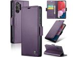 Custodia Galaxy A13, Carta Di Blocco Rfid, Custodia In Pelle Avanzata Con Funzione Stand Per Samsung Galaxy A13 / A04S / A04 / M13 5G Viola
