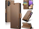 Custodia Galaxy A32 5G, Custodia In Pelle Con Funzione Stand Per Samsung Galaxy A32 5G/M32 5G Marrone