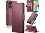 Custodia Oppo A78 4G, Custodia In Pelle Con Supporto Per Oppo A78 4G Rosso