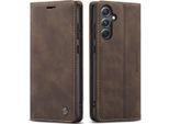 Galaxy S23 Fe Case, Retro Custodia In Finto Cuoio Con Funzione Stand Custodia Protettiva Per Samsung Galaxy S23 Fe Caffè