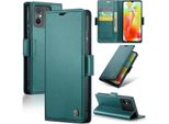 Custodia Redmi 12C, Carta Di Blocco Rfid, Custodia In Pelle Avanzata Con Funzione Stand Per Xiaomi Redmi 12C / Redmi 11A Verde
