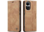 Custodia Oppo Reno10, Custodia Retrò In Finto Cuoio Con Funzione Stand Per Oppo Reno10 / Reno10 Pro Marrone