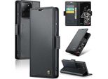 Custodia Galaxy S20 Ultra, Carta Di Blocco Rfid, Custodia In Pelle Avanzata Con Funzione Stand Per Samsung Galaxy S20 Ultra Nero