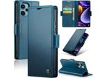 Xiaomi Poco F5 Case, Rfid Blocking Card, Advanced Flip Custodia In Pelle Con Funzione Stand Per Xiaomi Poco F5 / Redmi Note12 Turbo 5G Blu
