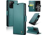 Custodia Galaxy S20 Ultra, Carta Di Blocco Rfid, Custodia In Pelle Avanzata Con Funzione Stand Per Samsung Galaxy S20 Ultra Verde
