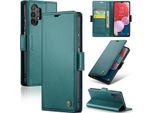 Custodia Galaxy A13, Carta Di Blocco Rfid, Custodia In Pelle Avanzata Con Funzione Stand Per Samsung Galaxy A13 / A04S / A04 / M13 5G Verde