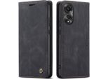 Custodia Oppo A78 4G, Custodia Retrò In Finto Cuoio Con Supporto Protettivo Per Oppo A78 4G Nero