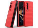Custodia Per Samsung Galaxy Z Fold 4 5G Custodia Rigida Pc Opaca Antiurto Antiscivolo Rosso