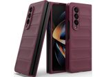 Custodia Per Samsung Galaxy Z Fold 4 5G Custodia Rigida Pc Opaca Antiurto Antiscivolo Borgogna