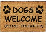 Giftstory Zerbino Noce Di Cocco Cani Benvenuti Persone Tollerate Regalo Zerbino Porta D'ingresso Zerbino, Zerbino, Zerbino Antipolvere, Zerbino Per Interni, Zerbino Di Benvenuto