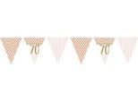 Creative Party - Metallic - Bandiere, 70° - Carta SG26710 (Taglia Unica) (Rosa/Bianco/Oro)