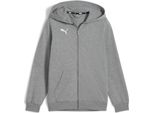 Puma Teamgoal Felpa Con Cappuccio E Zip Integrale Per Bambini - Grigio Chiaro Screziato
