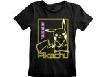 Pokemon - Maglietta Pikachu Neon - Nero - Taglia 116
