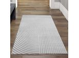 Tappeto Da Salotto Con Motivo A Linee In Grigio Dimensioni - 80 X 150 Cm