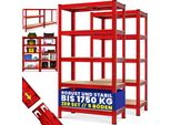 Monzana® 2X Scaffali Metallo 180X90X40Cm Portata Totale 1750 Kg 10 Pannelli Mdf Scaffalatura Metallo Scaffali Ad Alta Portata Scaffale Cantina
