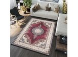 Tappeto Frange Soggiorno Camera Da Letto A Pelo Corto Design Moderno ÖKotex Beige Marrone Nero 160 X 230 Cm