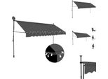 Vidaxl Tenda A Scomparsa Manuale Con Led 400 Cm Antracite - Tende Da Sole