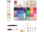 Set Di Perline In Polimero - 5300 Pezzi - Creatore Di Gioielli - Crea I Tuoi Gioielli - Set Di Perline - Perline Di Lettere