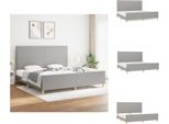 Vidaxl Struttura Letto Con Testiera In Tessuto Grigio Chiaro 200X200 Cm - Letti E Strutture Letto