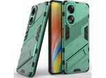 Custodia Per Oppo A58 4G Custodia Protettiva Ibrida In Pc Tpu Antiurto Con Funzione Stand Verde