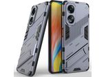 Custodia Per Oppo A58 4G Custodia Protettiva Ibrida In Pc Tpu Antiurto Con Funzione Stand Grigio